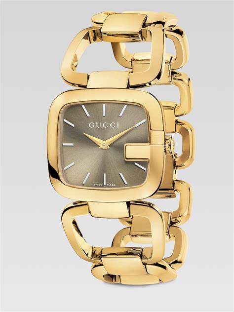 gucci gold watch woman|Gucci gold bracelet watch women's.